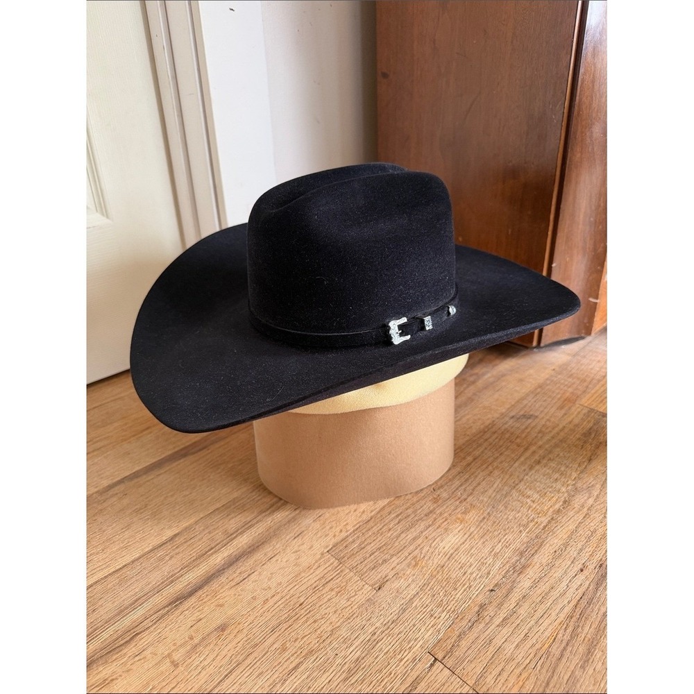 NWOT Rodeo King 20X Black Beaver Fur Felt Cowboy Hat 6 3/4 W/ Box
